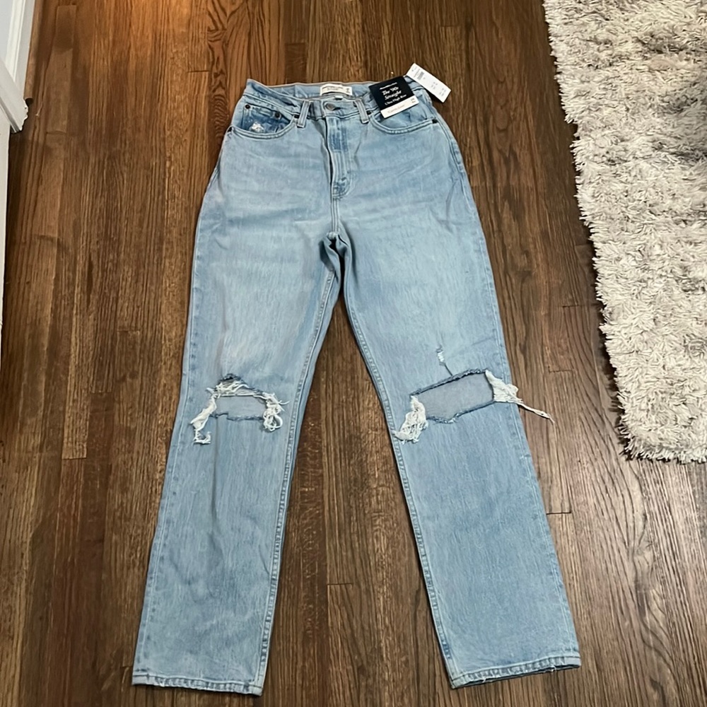 Abercrombie and Fitch 90s straight ultra high rise curve love